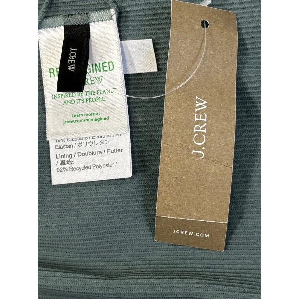 J Crew Ribbed High Rise Bikini Bottom Size 3X Forest Green NWT - Picture 3 of 8
